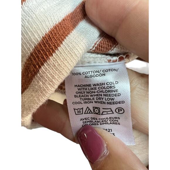 Loft Sleeveless Brown White Stripes Tank Small - Picture 5 of 6